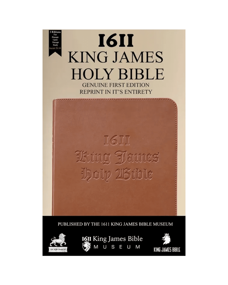 1611 King James Holy Bible, Saddle Tan
