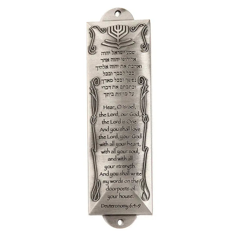 Shema Pewter Mezuzah
