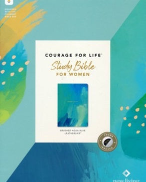 NLT Courage For Life Study Bible, Brushed Aqua Blue
