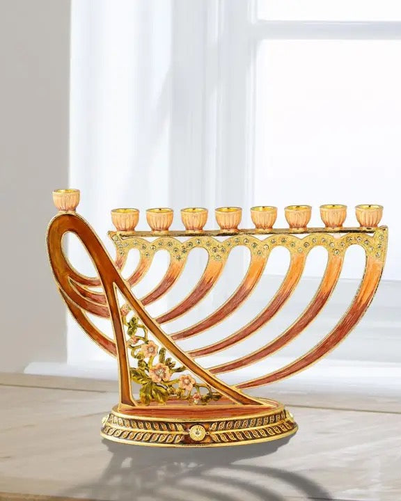 Hand-Painted Enamel Menorah