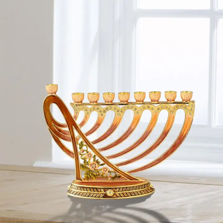 Hand-Painted Enamel Menorah