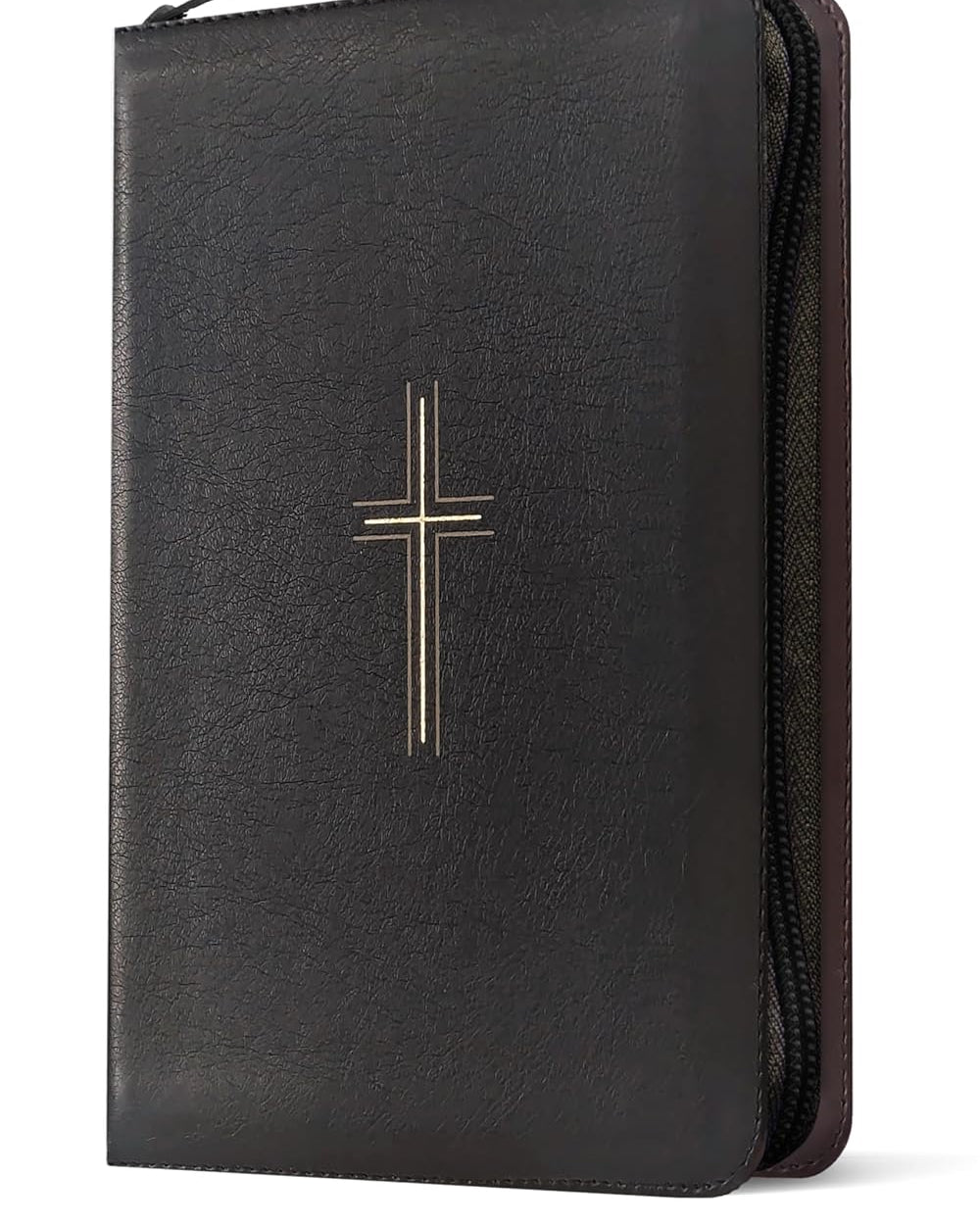 NLT Large Print Thinline Reference Zippered Bible, Indexed, Black Cross
