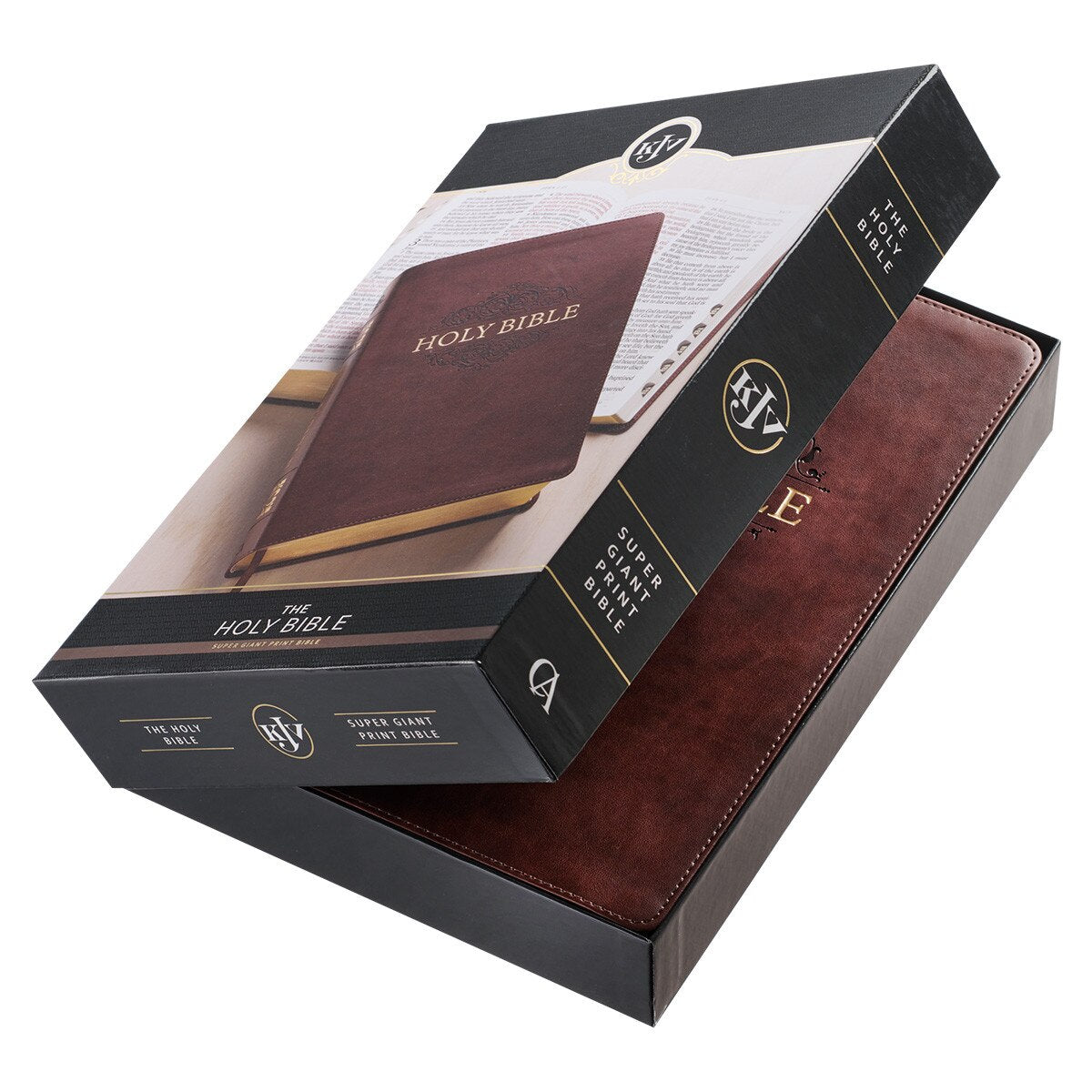 KJV Super Giant Print Bible, Indexed, Chestnut Brown Faux Leather