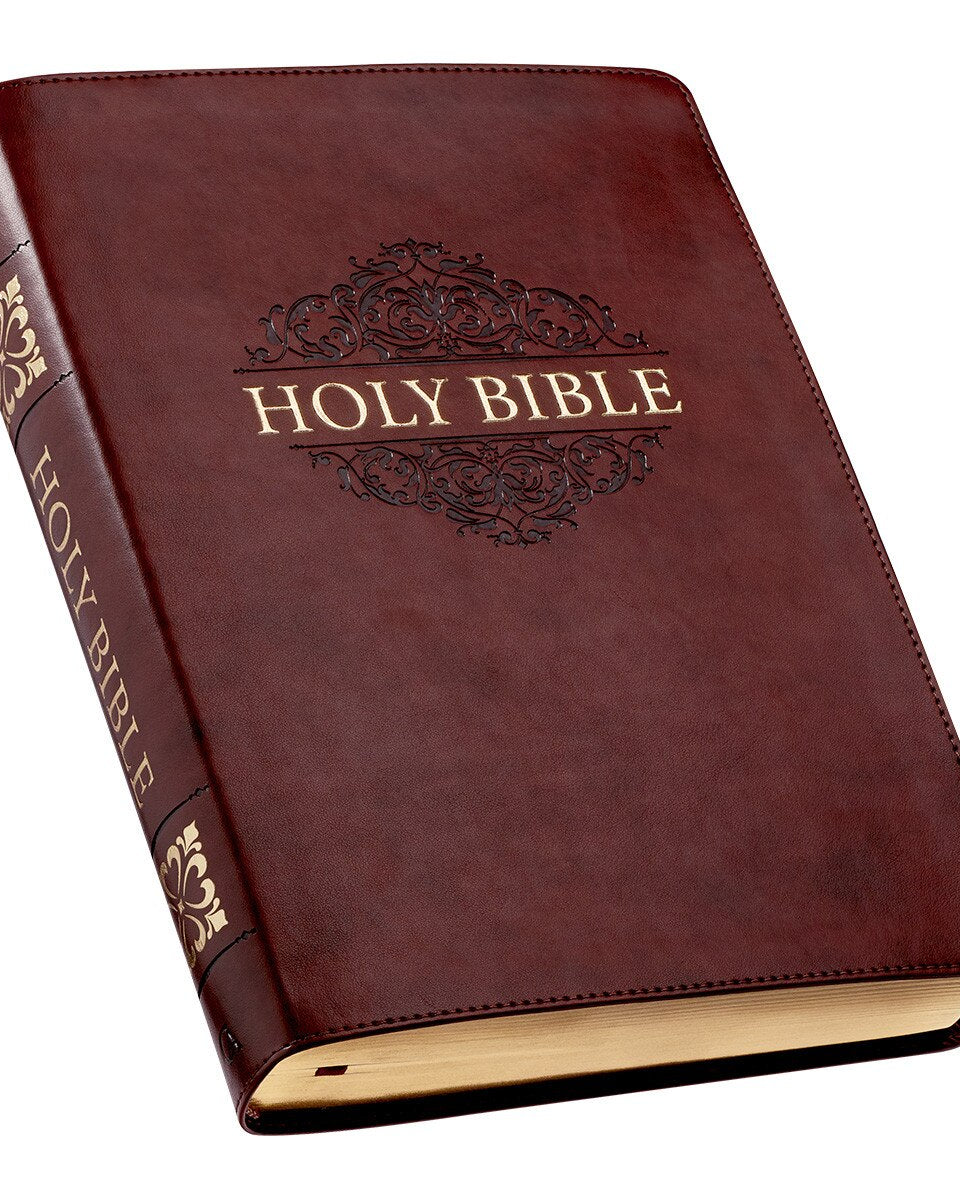 KJV Super Giant Print Bible, Indexed, Chestnut Brown Faux Leather