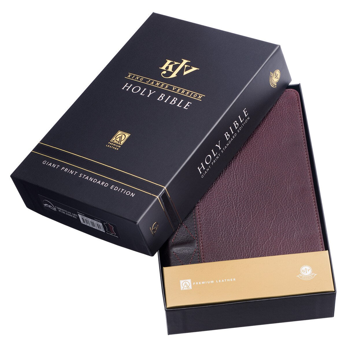 KJV Giant Print Bible, Full Grain Leather, Burgundy/Mahogany