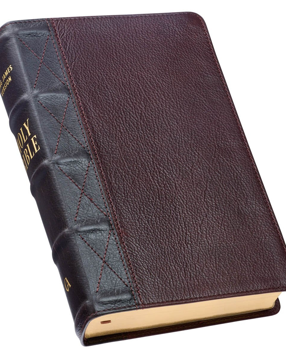 KJV Giant Print Bible, Full Grain Leather, Burgundy/Mahogany