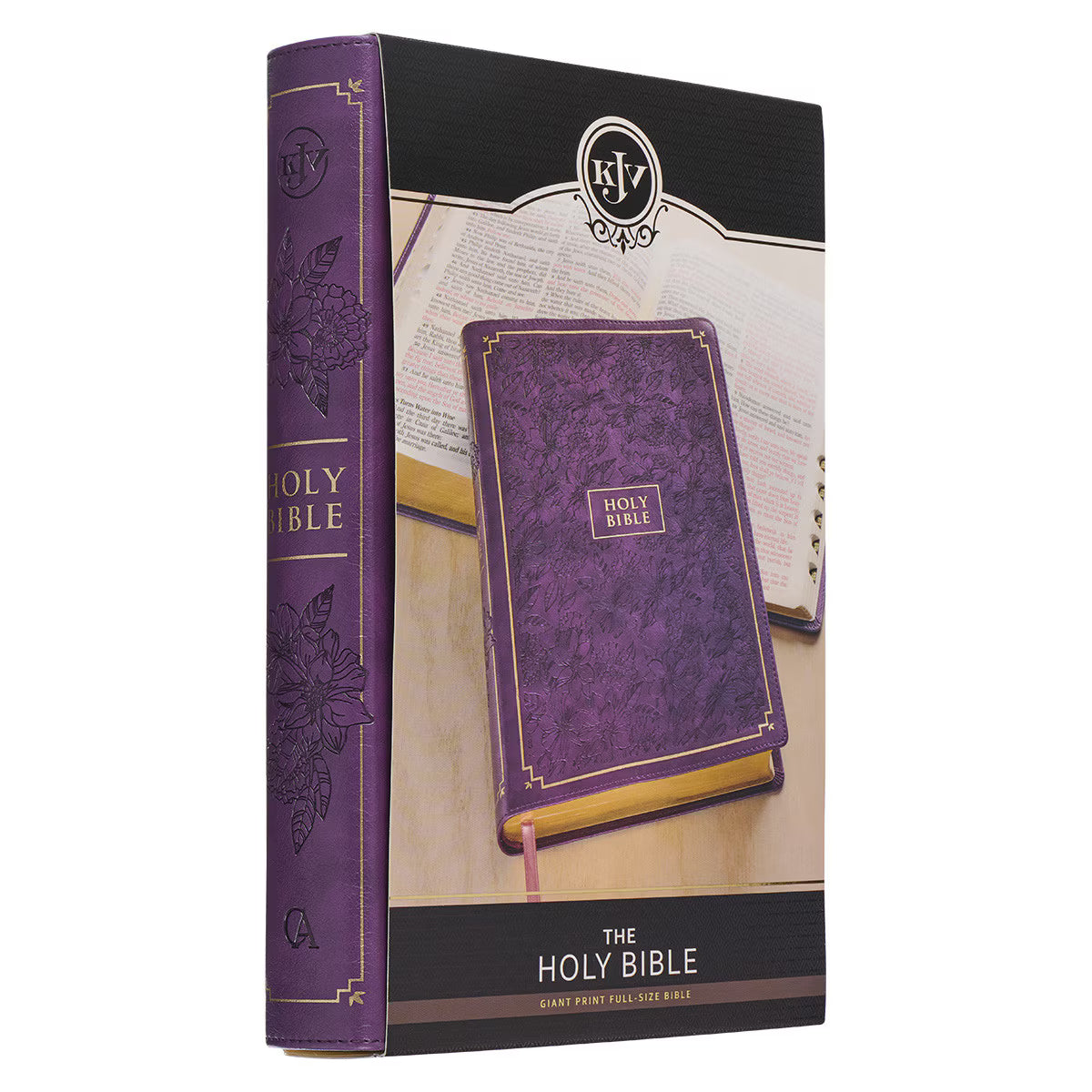 KJV Giant Print Bible, Indexed, Purple Faux Leather