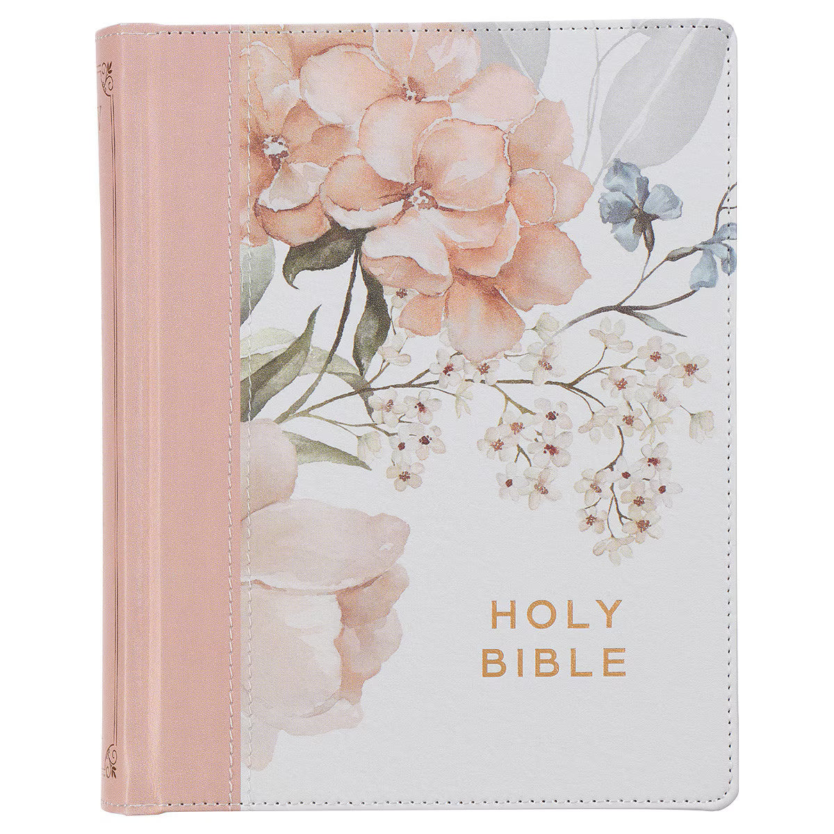 KJV Note-Taking Bible, Rosy Coral Floral Faux Leather Hardcover