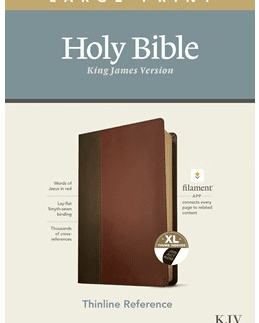 KJV Brown Mahogany Filament Thinline Indexed Bible, Large Print