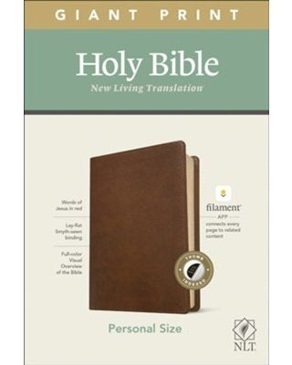 NLT Personal Size Giant Print Bible, Filament-Enabled Edition Brown with Thumb Index