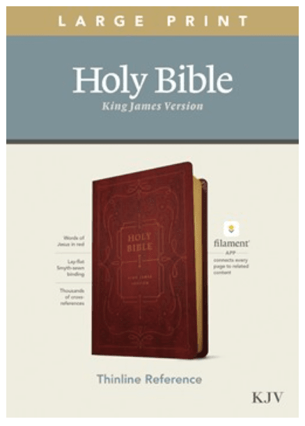 KJV Bible, Thinline, Large Print, Ornate Burgundy