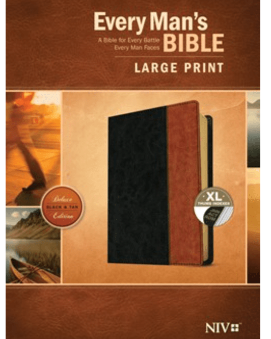 NIV Mens Bible LP Blk\tan IDX