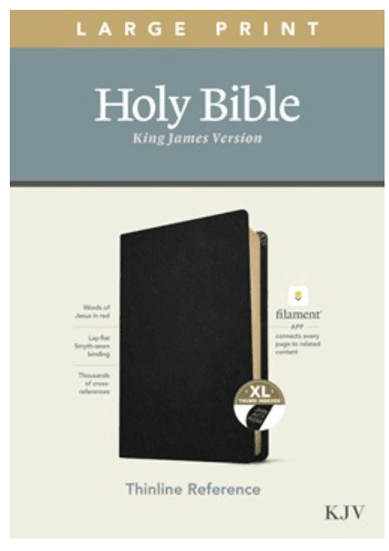 KJV Thinline Bible, Large Print Indexed,Black Genuine Leather