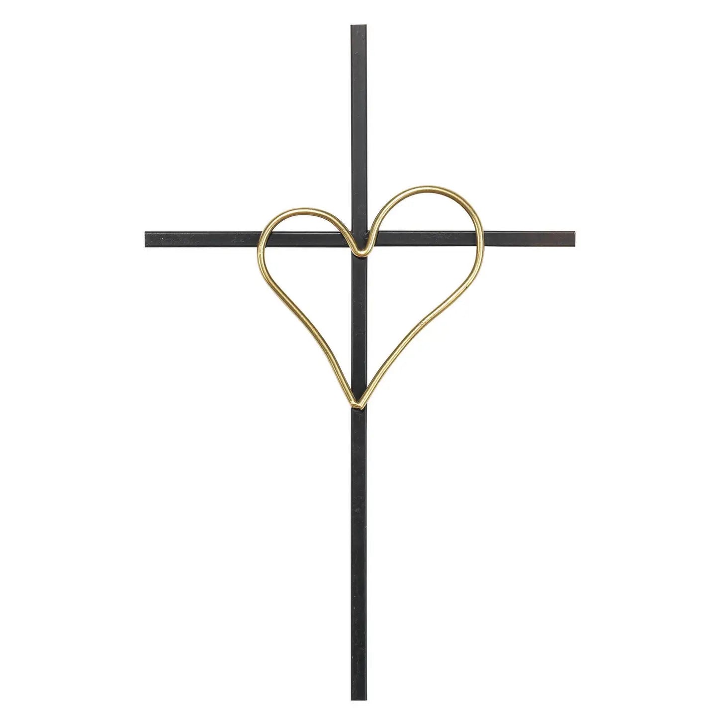 Wall Cross with Gold Heart