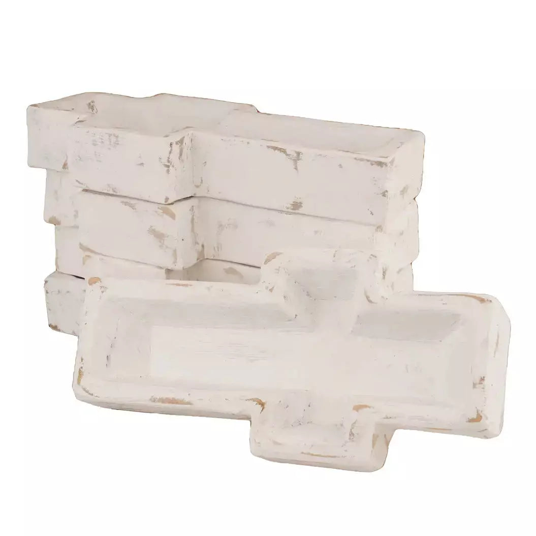 White Cross Home Decor Bowl