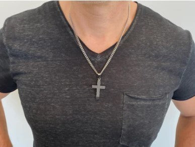 Men's Silver Diamond Back Cross Collection