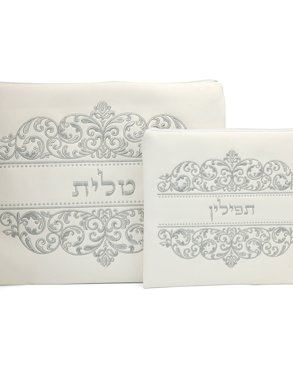 Faux Leather Tallit White Case SH509