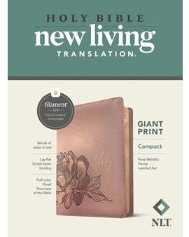 NLT Compact Filament Bible, Rose Metallic