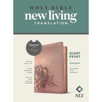 NLT Compact Filament Bible, Rose Metallic