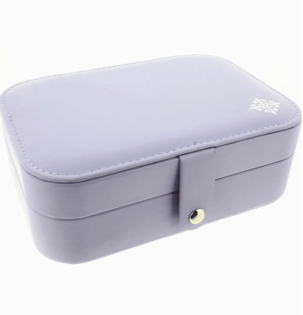Rectangle Purple Leather Jewelry Box