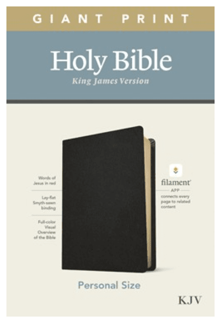 KJV Personal Size Filament Bible, Black, Genuine Leather