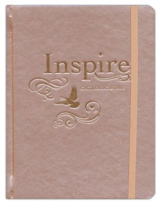 NLT Inspire Catholic Coloring/Journaling Bible, Hardcover, Rose Gold