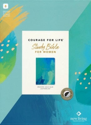 NLT Courage For Life Study Bible, Brushed Aqua Blue