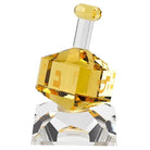 Hand Crafted Amber Crystal Dreidel On Stand, H3"