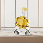 Hand Crafted Amber Crystal Dreidel On Stand, H3"
