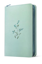 NLT Large Print Zippered Thinline Reference Bible, Indexed, Baby Blue Blossoms