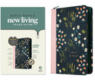 NLT Large Print Thinline Reference Bible, Indexed, Meadow Navy and Pink Zippered