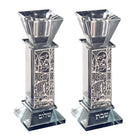 Shabbat Shalom Crystal Candle Holders