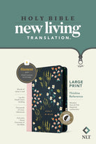 NLT Large Print Thinline Reference Bible, Indexed, Meadow Navy and Pink Zippered
