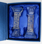 Shabbat Shalom Crystal Candle Holders