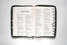 NLT Large Print Thinline Reference Bible, Indexed, Meadow Navy and Pink Zippered