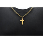 Men's Stainless Steel Gold-Dipped Cross Necklace