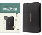 NLT Large Print Thinline Reference Zippered Bible, Indexed, Black Cross
