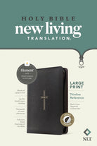 NLT Large Print Thinline Reference Zippered Bible, Indexed, Black Cross
