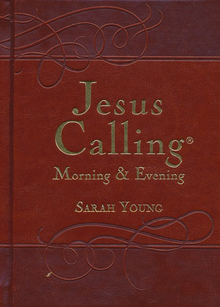 Jesus Calling Morning & Evening Devotional – Sarah Young | Brown Leathersoft Hardcover