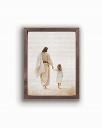 Jesus Walking with Child Art Work