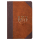 KJV Thinline Large Print Bible, Two Tone Brown Faux Leather