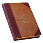 KJV Thinline Large Print Bible, Two Tone Brown Faux Leather