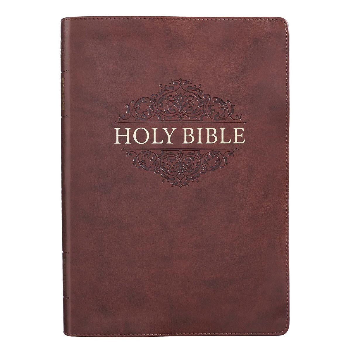KJV Super Giant Print Bible, Indexed, Chestnut Brown Faux Leather