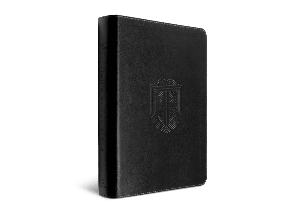 ESV Men's Study Bible – TruTone Charcoal Shield Design