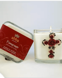 POMEGRANATE - 12oz RED ROSE CROSS CANDLE