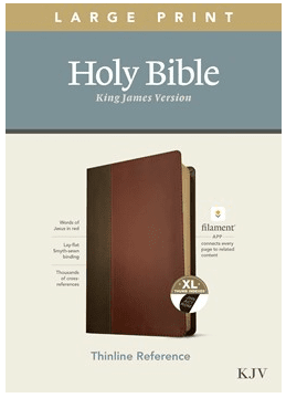 KJV Brown Mahogany Filament Thinline Indexed Bible, Large Print