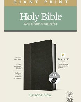 NLT Personal Size Giant Print Bible, Filament-Enabled Edition Black with Thumb Index