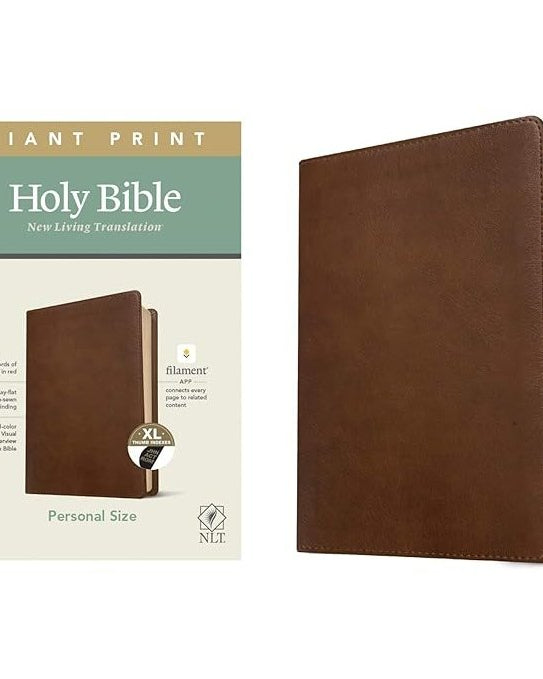NLT Personal Size Giant Print Bible, Filament-Enabled Edition Brown with Thumb Index