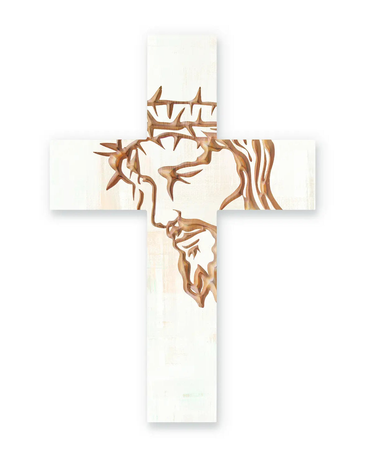 Crown of thorns wall cross white