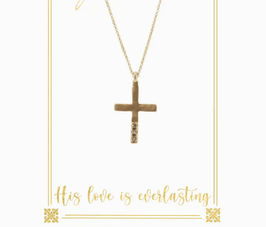 Gold Cross with Crystals Necklace